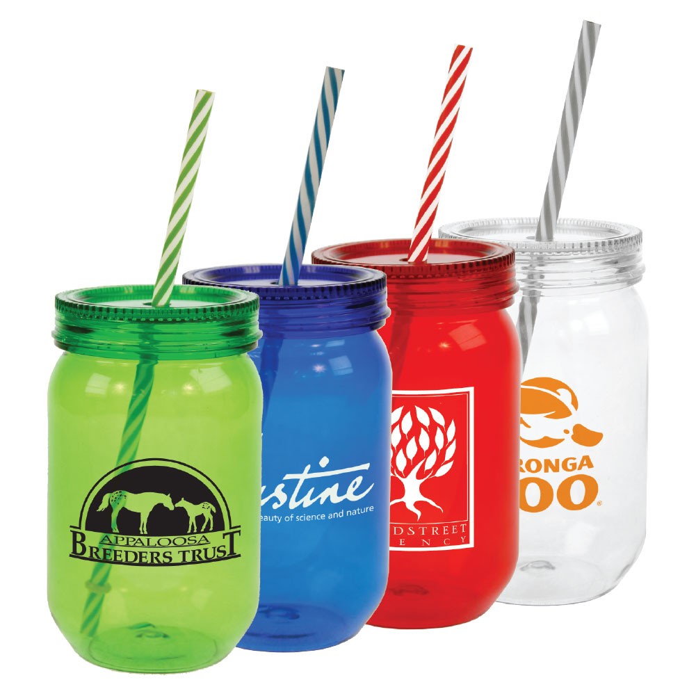 colorful mason jar drinkware