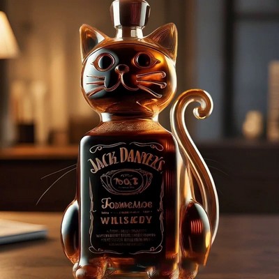10 oz. Cat Glass Wine Decanter